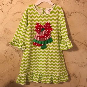 Green Chevron Christmas Dress